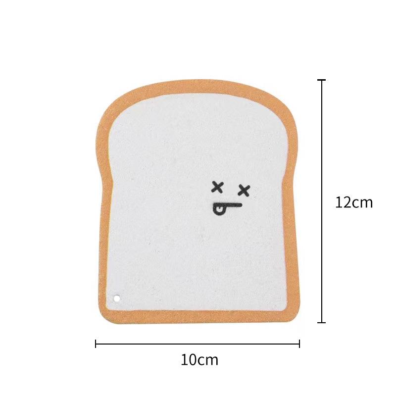 Cartoon Toast Compressed Wood Pulp Sponge Scrubber for Kitchen Cleaning