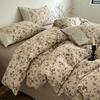 4pcs Vintage Lace Style Bedding Set Nordic Floral Duvet Cover Set Flat Sheet Twin Double Size Bed Sheet Set For Bedroom Decor