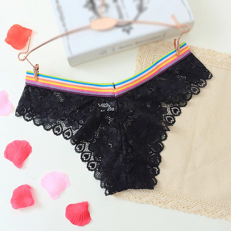 Breathable Low Waist Cute Women Underwear Sexy Lace Panties