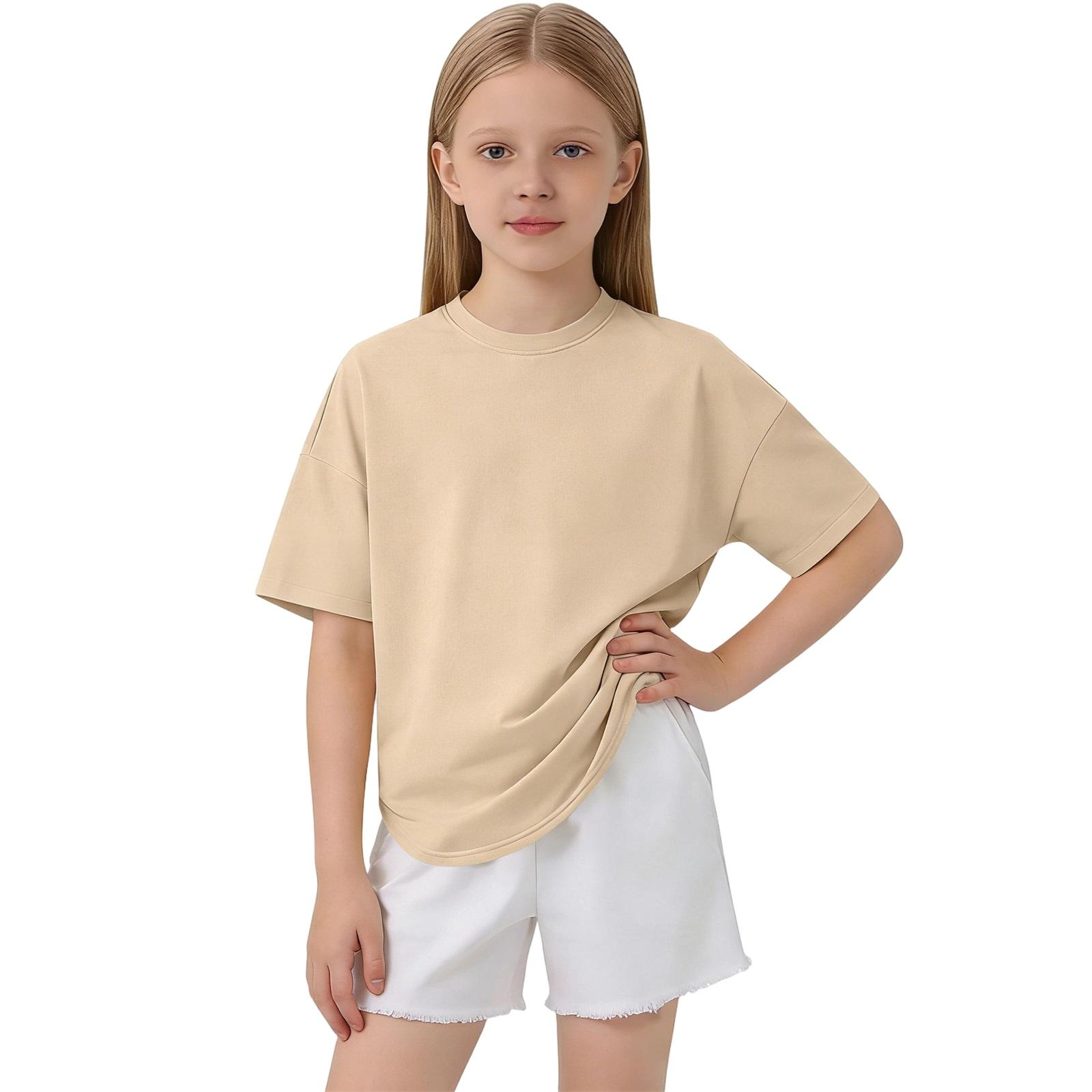 Children s Fashionable  Comfortable  Casual Short-Sleeve Top 100 бежевый