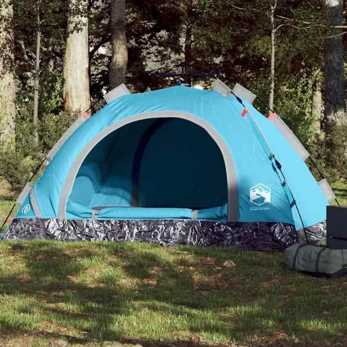 VidaXL Tente de camping 3 personnes bleu libération rapide, tente, abri de camping, abri de jardin, tente de jardin, abri 4004166