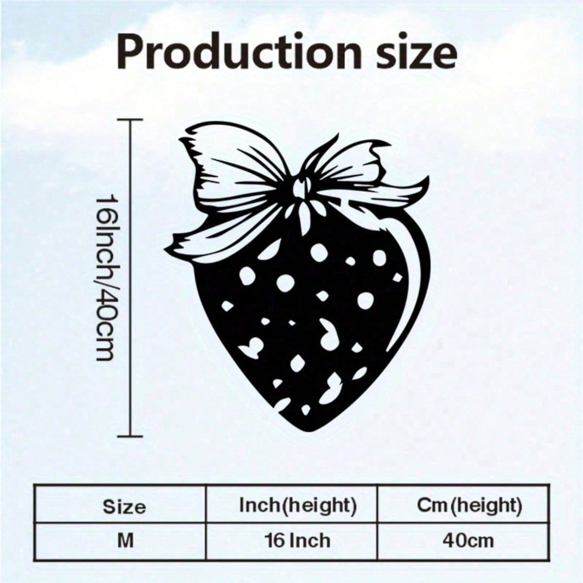 Vintage Strawberry Metal Wall Art Durable Heart Decor for Nursery Kitchen Easter Gift 40x35