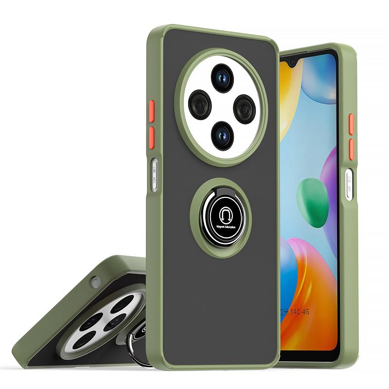 For Xiaomi Redmi 14C 4G Case Matte Translucent Armor Kickstand Phone Cover for Redmi14C 14 C Car Magnetic Ring Shockproof Funda