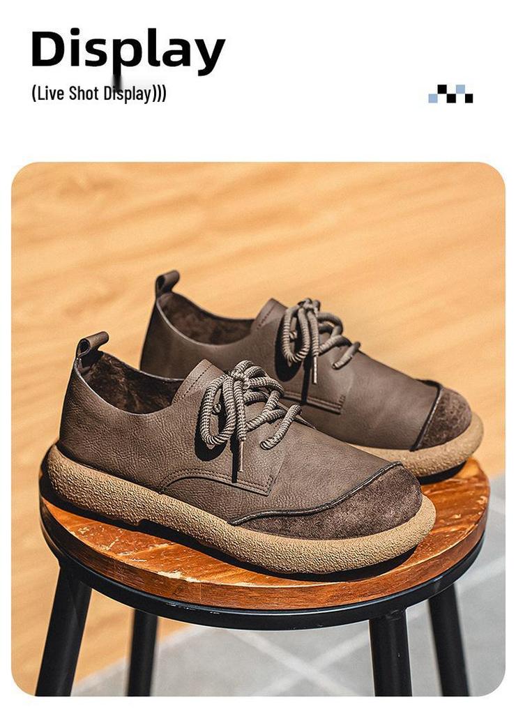 Men's Plus Size Breathable Leather Driving Shoes - Autumn Style, Non-Slip Soft Sole, Fashionable & Versatile.
