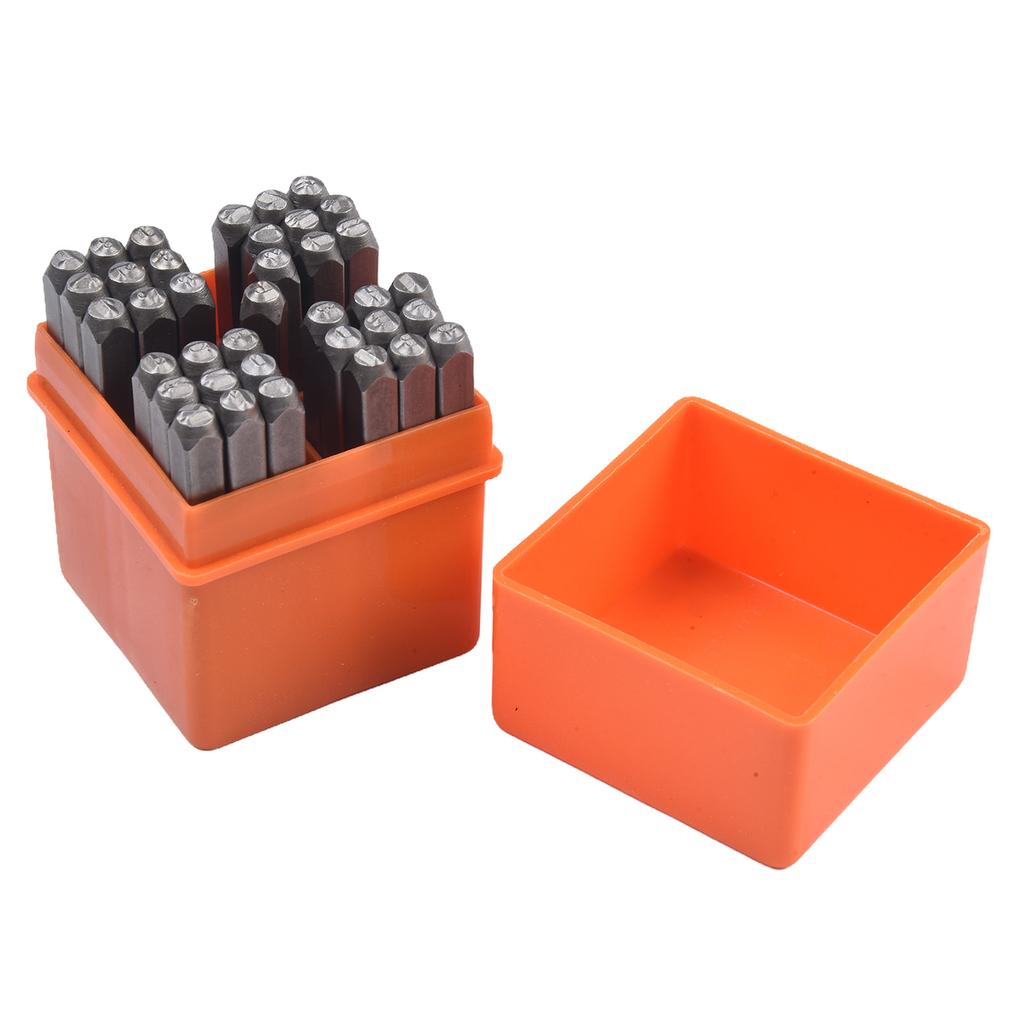 Buchstaben Zahlen Stempel Stempelset Stempelwerkzeug Handwerkzeuge mit Aufbewahrungsbox für DIY-Bastelarbeiten für Schmuck DIY 37-teiliges Schnitzwerkzeug