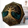 Tree of Life Wall Art: Nature's Wisdom in Every Branch Umbrella, Cute Umbrella with Cute Design, Portable 3-Fold Compact Umbrella for Men & Women, Val