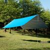 Square Canopy 3-4 Person Waterproof Sunshade Tent with UV Protection and Silver Coated Ground Sheet