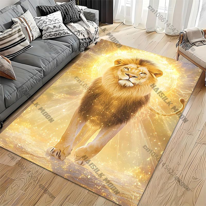 Majestic Spiritual Powerful Radiant Lion Carpet Yoga Living Room Room Decor Children's Crawling Mat Doormat Area Rug