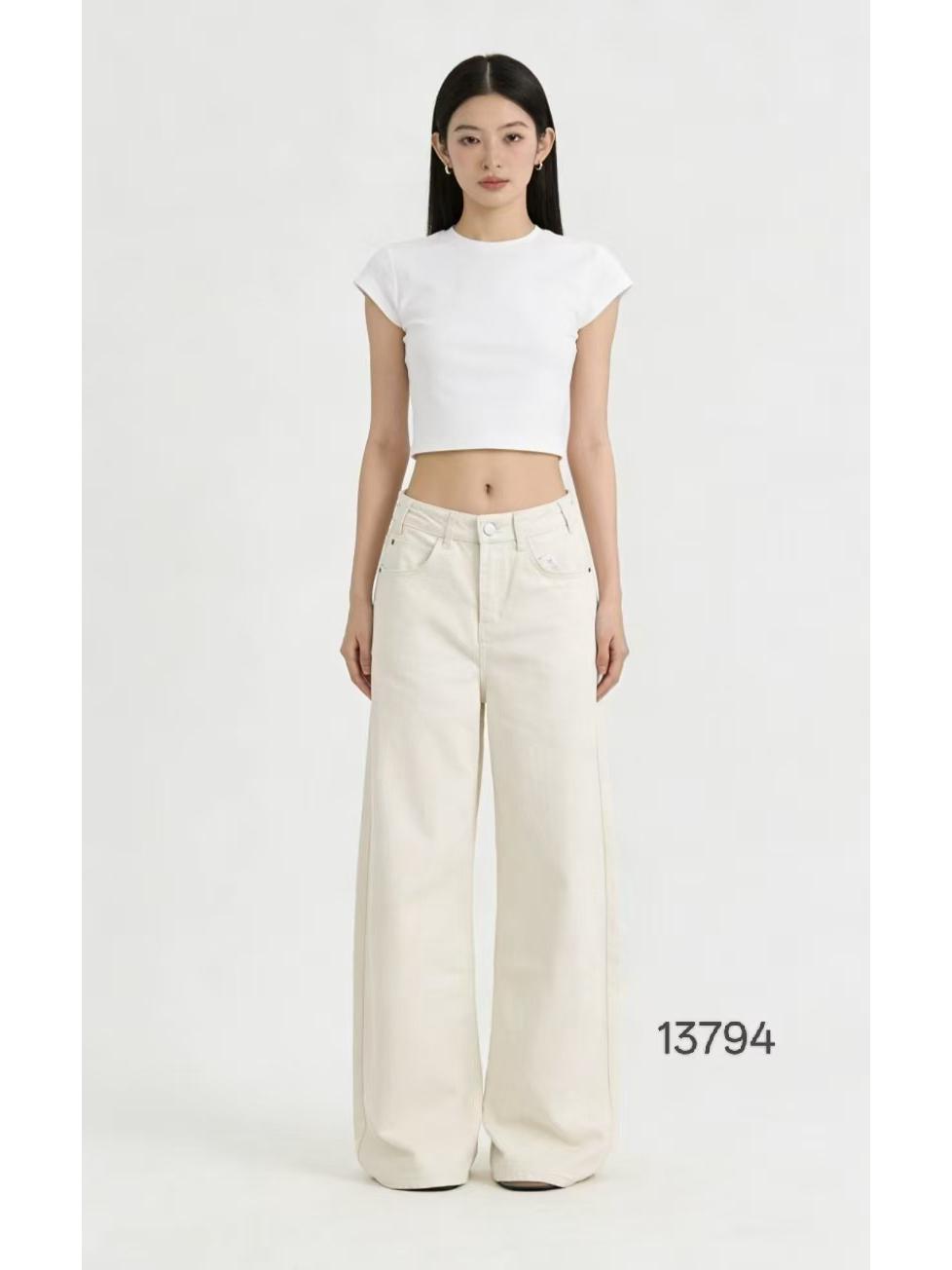 Джинсы прямого кроя 0303-7 #13794 26 грязно-белый