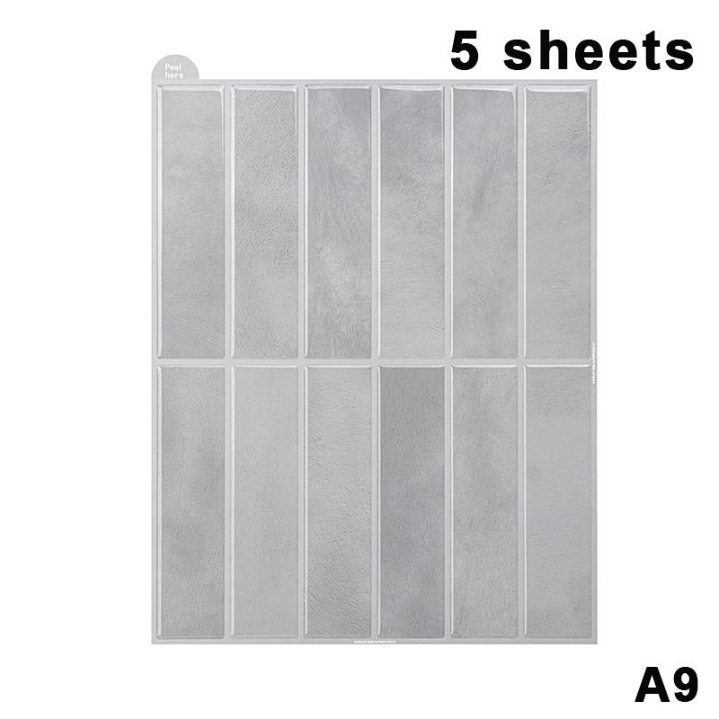 5/10Pcs Non Fading Wall Tile Stickers Peel and Stick Waterproof Oil Proof Heat Resistant for Dining Area Wall Decoration