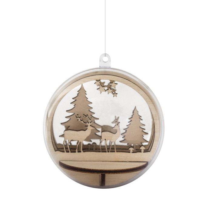 Objet décoratif - Rayher - Décoration en bois Rennes - Ø 8 cm - 5 pièces - Noël