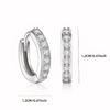 925 Silver Rhinestone Hoop Earrings for Women Exquisite Round Circle Earrings Minimalism Daily Wearing Fashion Jewelry