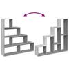 Room Divider Bookshelf 4 Tier Grey Sonoma 143.5 x 29 x 143.5 cm