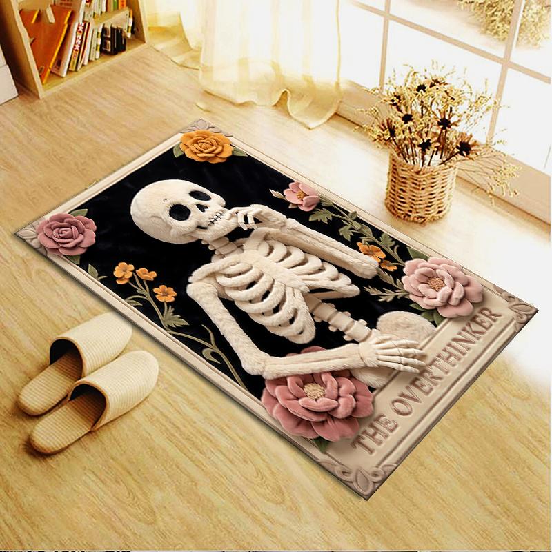 2025 Neuer Denker Totenkopf Teppich für Wohnzimmer Schlafzimmer Zuhause Sofa Dekoration, Kinder Spiel rutschfeste Fußmatte