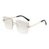 Fashion Rimless Square Metal Sunglasses UV400 Gradient Vintage Trend Eyewear for Women Men High Quality Brand