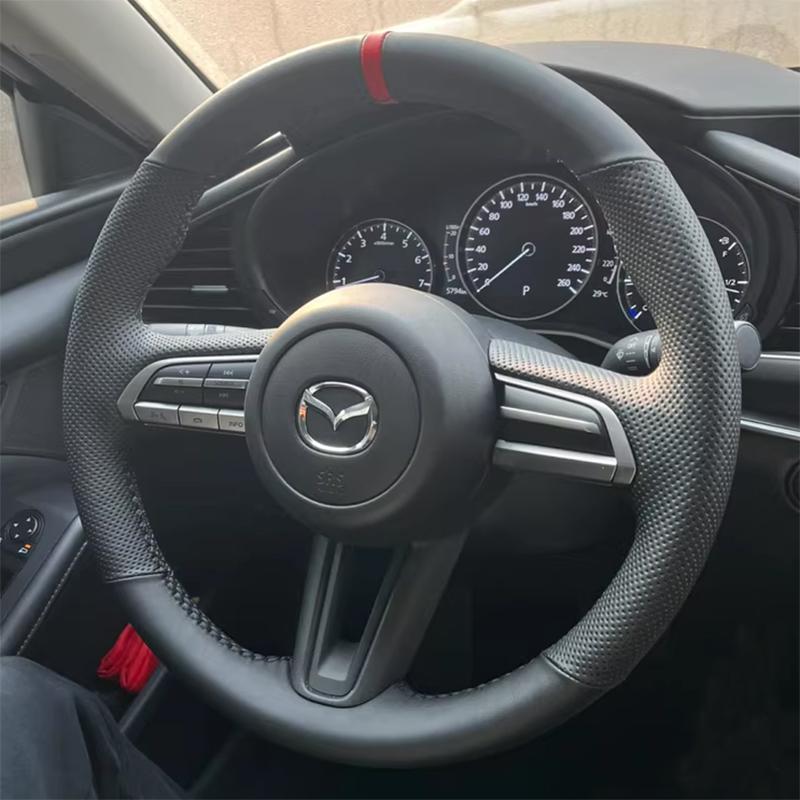 

Для Mazda CX-30 CX30 Mazda 3 Axela Рукодільна замшева протиковзка накладка на кермо автомобіля 2