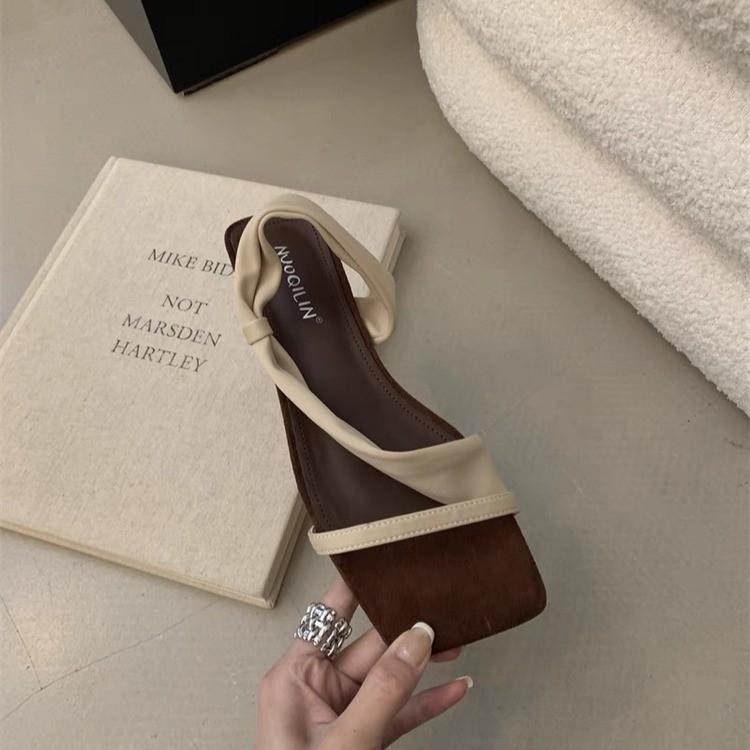 Fashion New Style Luxury Designer Summer Women Sandals Fashion Square Toe Women's High Heel Party Dress Shoes Zapatos De Mujer