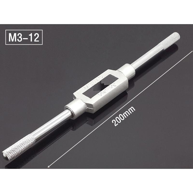 Nastavitelná M3-8 T-rukojeť s ráčnou Držák závitníku Klíč M3-M12 Sada vrtáků na závitníky Sada ručních závitníků a šroubových závitů Vrták pro závitníky