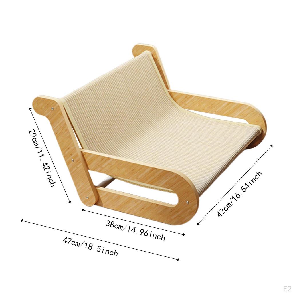 2 in 1 Cat Sisal Scratcher Lounge Chair Multipurpose Breathable Reusable Comfortable Beach Hammock