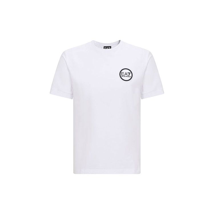 Emporio Armani EA7 SS22 Logo Print Crew Neck T-Shirt Men tops White 3LPT13-PJ5MZ-1100 L