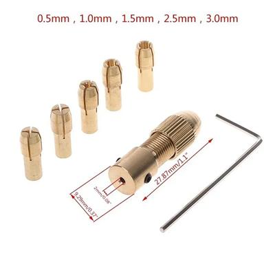 7Pcs 2mm Mini Drill Chuck Set Brass Dremel Collet Fixture Clamp For Electric Motor Shaft Micro Drill Bit Tool Chuck Adapter