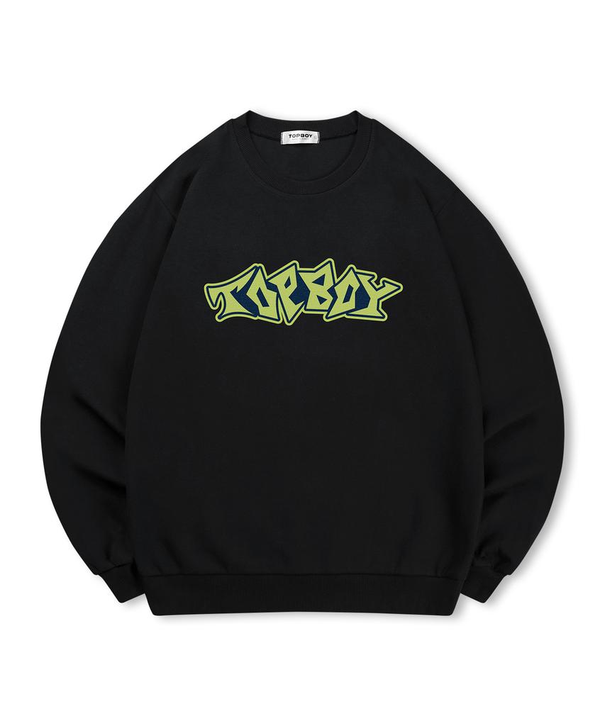 TOPBOY [Non-Fleece Or Fleece] Graffiti Print Sweatshirt (Type C)
