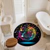 Musical Notes pattern round rug,Carpet Rug for Living Room Bedroom Sofa Playroom Decor,Non-slip Floor Mat,Holiday Gifts and Birthday Gifts.