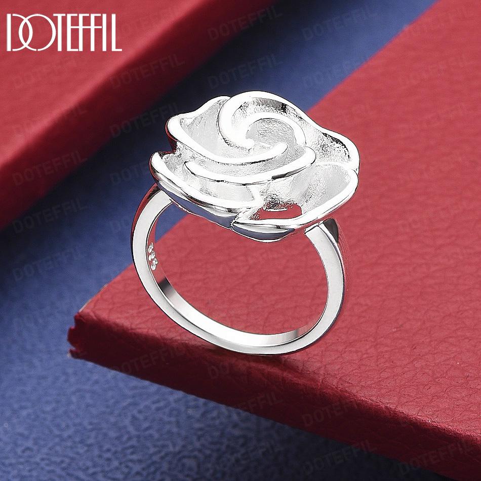 Exquisite Romantic Flower Ring In 925 Sterling Silver - Stylish Banquet Ring 7#