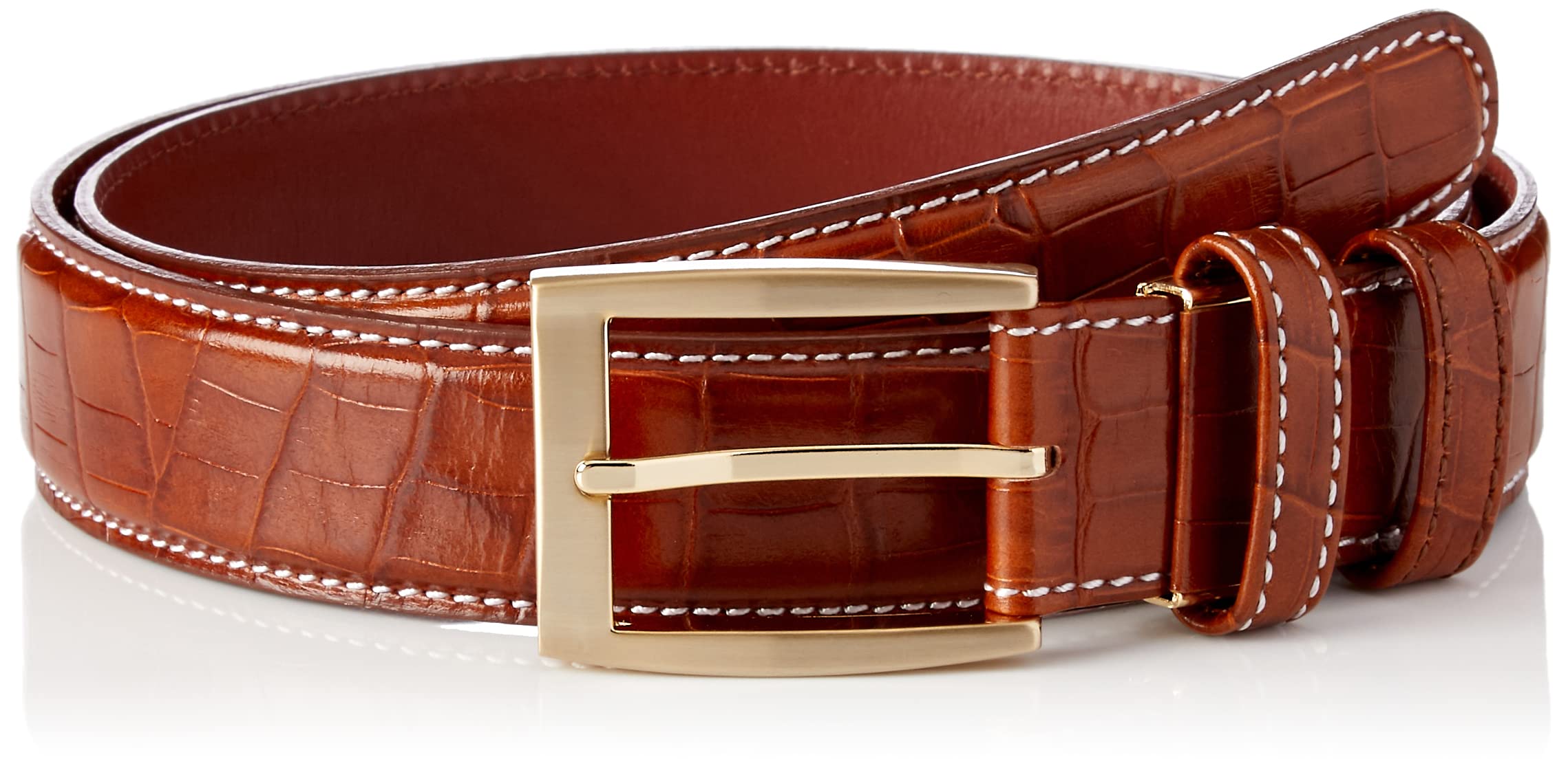 

Пояс из кожи с тиснением под крокодила Prairie Ginza Темно-коричневый Один размер подходит большинству размеров до мужского (NB20710), коричневый, (Талия 95см)