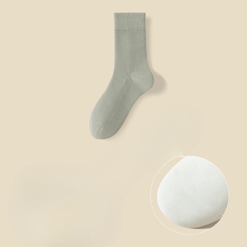 

Мужские весенне-осенние трендовые хлопковые спортивные носки-гольфы высокого качества, впитывающие пот и дезодорирующие 1 pair зелёный/серый