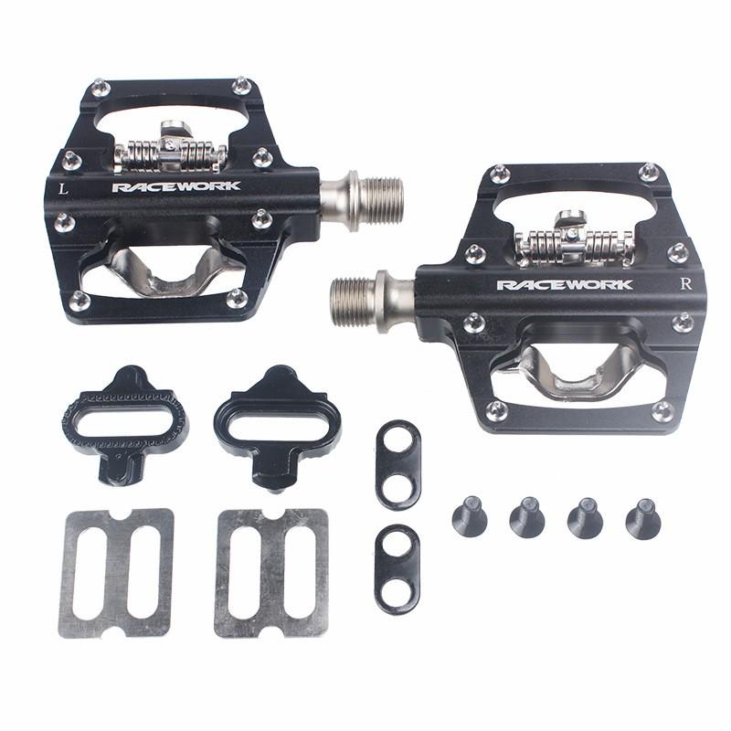 Mountain Bike Clipless To Flat Pedals Aluminum CNC SPD Compatible Dual Platform