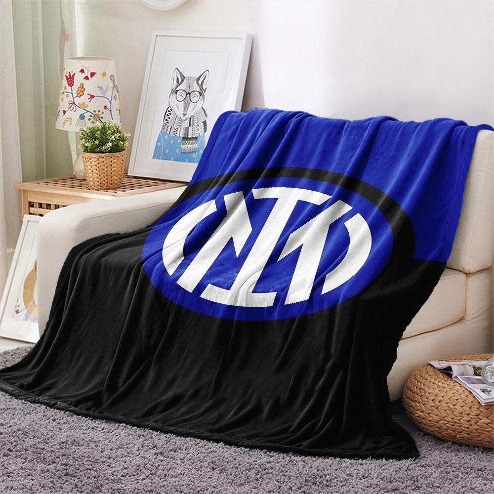 Inter Milan Printed Flannel Blanket, Soft Throw for Bedroom Sofa, Washable, Christmas Present, Great Gift.