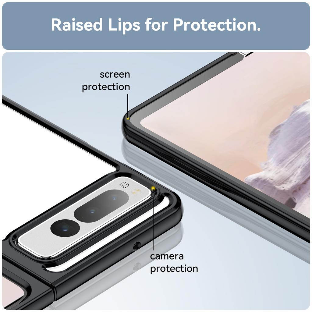 Colorfull Transparent Protective Colorful  TPU Case for Google Pixel Fold Protective Shockproof Full Touch  Protection Cover