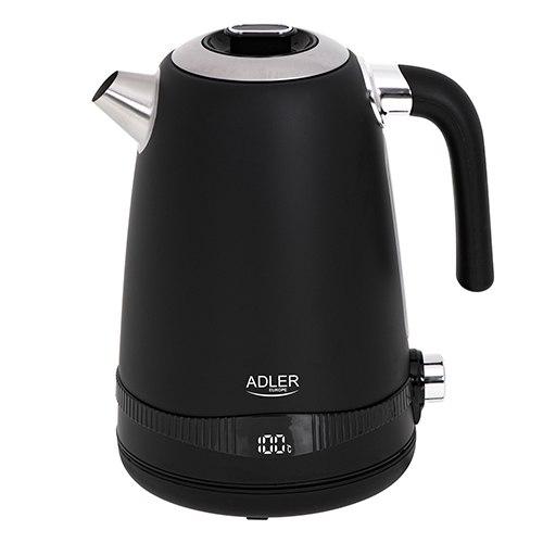 Adler | Kettle | AD 1295b | Electric | 2200 W | 1.7 L | Stainless Steel | 360° Swivel Base | Black