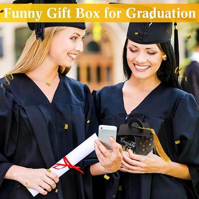 Graduation Cap Gift Box Class of 2025 Grad Cap Candy Treat Box with Tassel Table Centerpiece for Graduation Party Favors