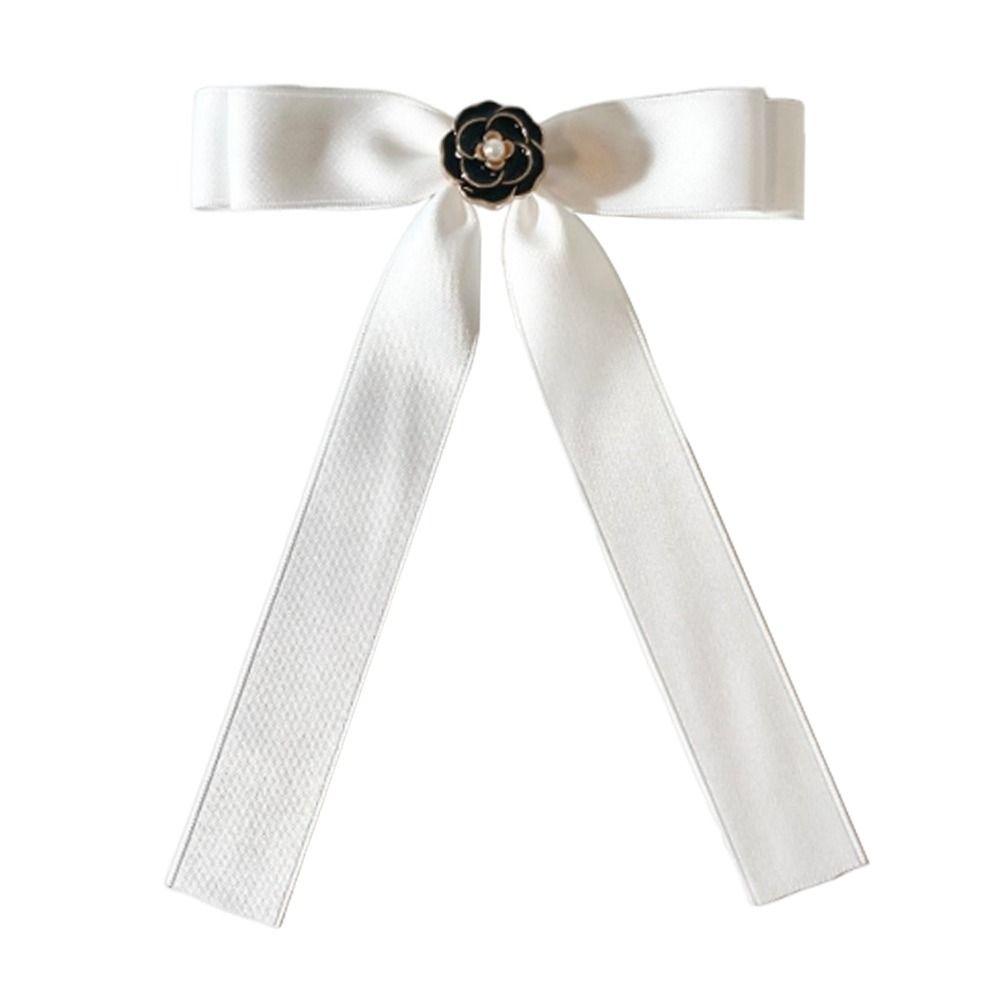 Rhinestone Shirt Brooch Simple Collar Texture Bowknot Accessories Bow Tie  School Student