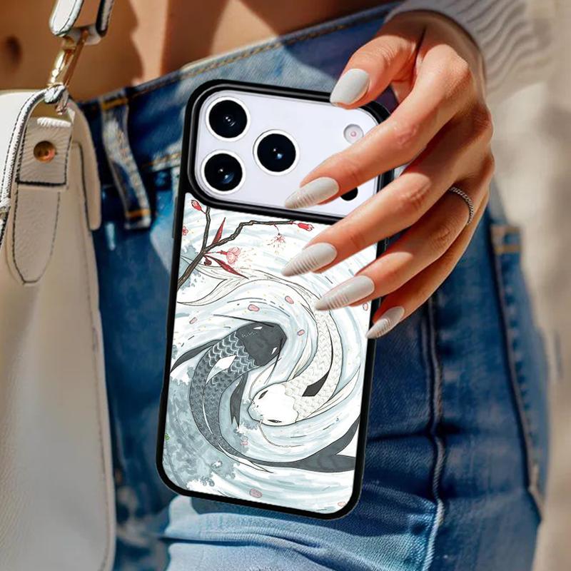 Ying Yang Koi Fish Phone Case For iPhone 17 Air 14 15 13 12 Max Cover For Apple 16e 11 Pro Max Plus Coque