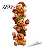 Christmas Party Atmosphere Props 3D Wall Stickers, Self?Adhesive PVC Decals, Reindeer Santa Removable Stickers Gingerbread Snowman Xmas Decor