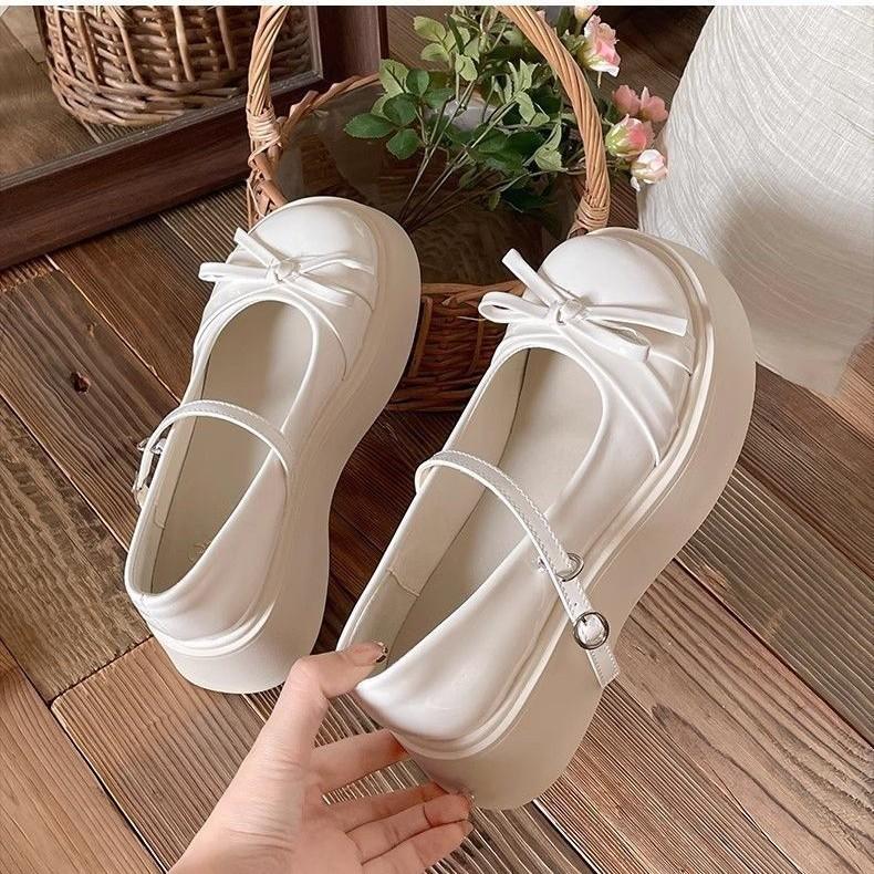 Chaussures plates rétro à nœud rond pour femmes, nouvelles chaussures Mary Jane féeriques pour l'automne
