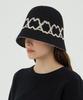 Bajal Va Curved Logo Jacquard Bucket Hat Black