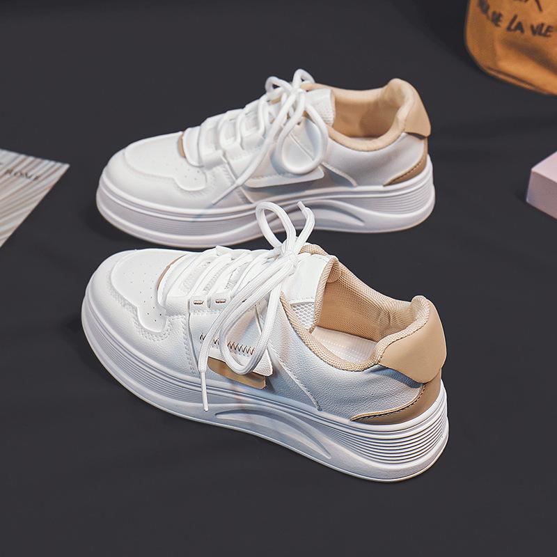 Platform White Shoes Women's Spring and Autumn New Women's Breathable Shoes Inner Match Match Skirt Shoes Hight Increasing Board Shoes