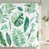 Green Plant Leaves Printed Shower Curtain Waterproof Polyester Curtain With Hook Decoration Bathroom Curtain 3D Shower Curtains