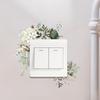 1Pc Art Wall Sticker, Flower Plant Self-Adhesive Waterproof Vinyl Wall Stickers, Bathroom Living Room Home Decorative Removable Switch Stickers