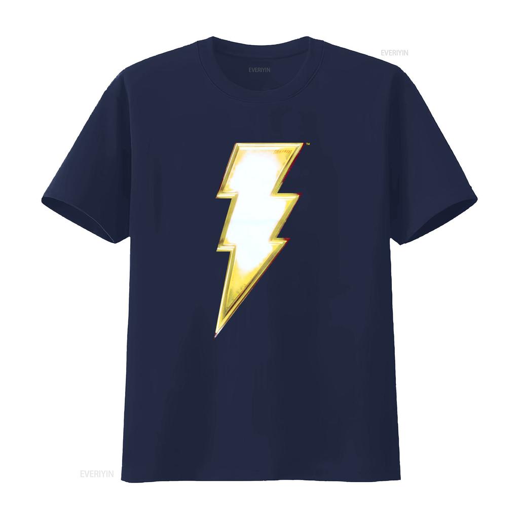 Shazam Unisexs T Shirt Classic Bolt Costume Front Logo Image Design For Fans Vintage Breathable Top For Everyday Wear