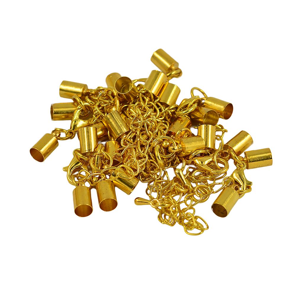 Buy 12 Sets Lobster Clasp and 5mm Crimp Bell Ends Caps with Extender