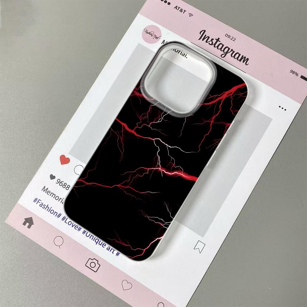 Classic Red Lightning Phone Case For IPhone 11 12 13 Pro 14 15 Plus 16 17 Pro Max 17Air Case Soft Shockproof Clear Cover Case