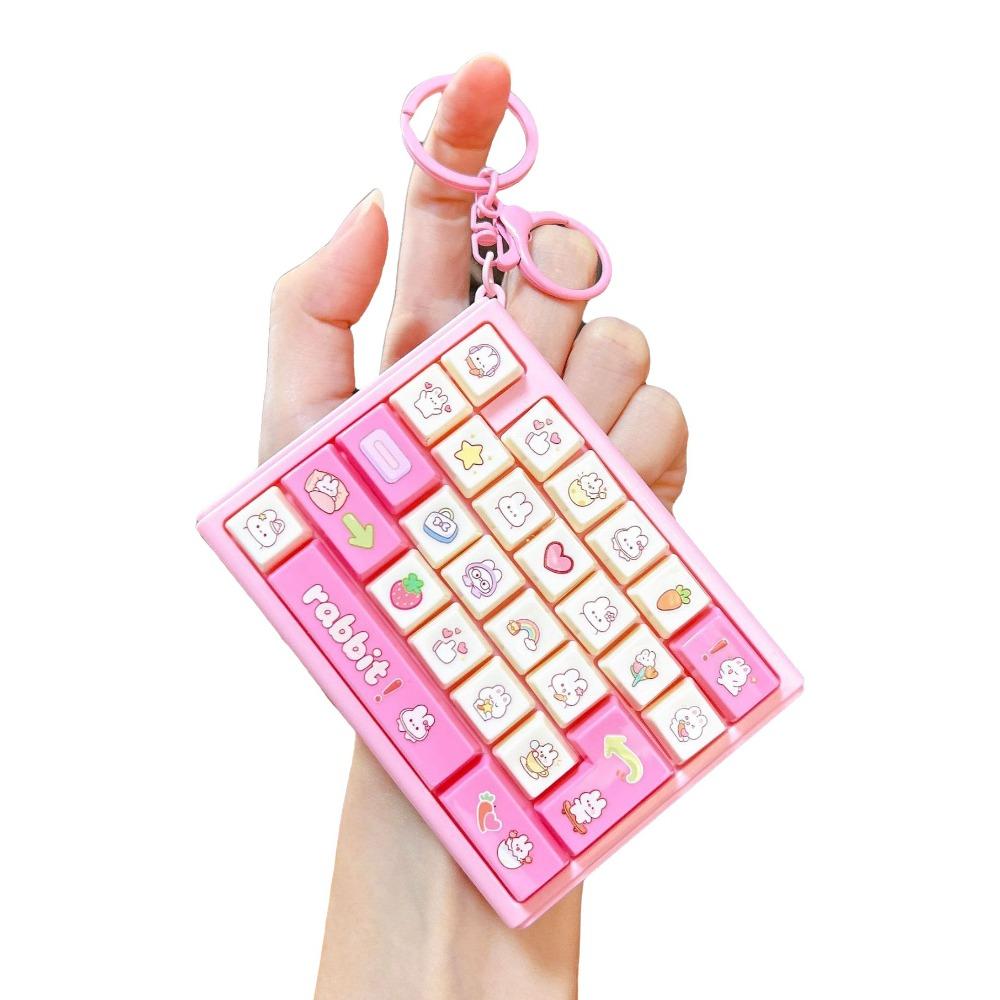 Animals 26 Keys Keyboard Keychain Mini Stress Relief Fidget Toy Office Use