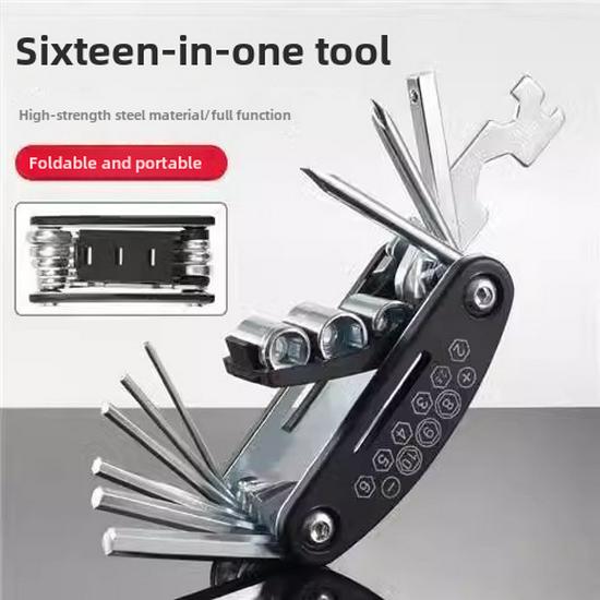 Portable Multi-Function Cycling Repair Kit: Hex Screwdriver, Socket Wrench, Folding Bicycle Tools