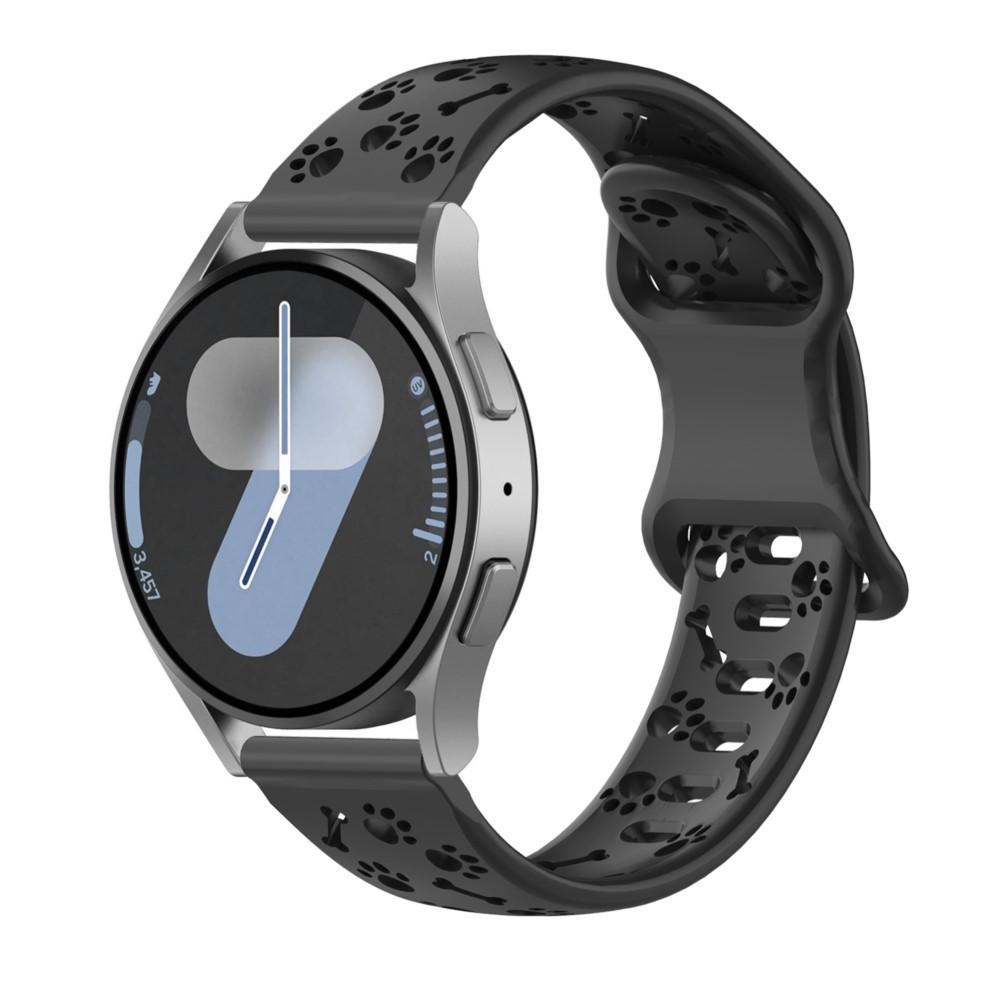 

Ремешок для Samsung Galaxy Watch 7 5 pro FE 6 4 classic Гравированный Браслет с лапкой собаки correa Huawei watch GT 4 5 6 pro 20 мм 22 мм Ремешки 20mm Watch Straps чёрный