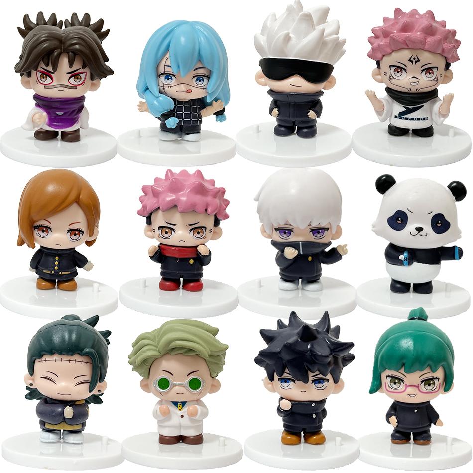 Jujutsu Battle Anime Q Version Five Way Wu Xia You Jie Wild Rose Anime Cute Handmade Pvc Model Anime Toy Ornament Festival Gift